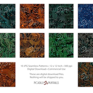 Circuit Board Style Seamless Pattern Backgrounds for Wallpapers ...