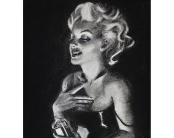 Marilyn's Perfume-Print of Original Charcoal Drawing