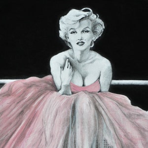 Marilyns ballet-originele houtskooltekening