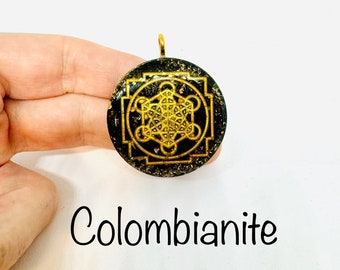 Presale - colombianite tektite herkimer diamond metatron symbol lustrous diamond effect