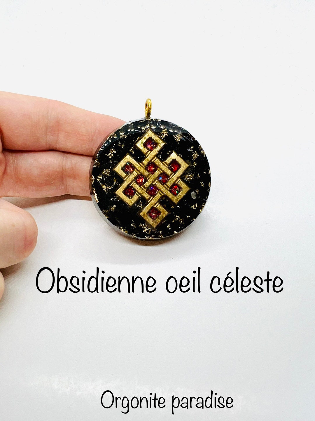 Obsidian Celestial Eye Infinity Knot Symbol Glossy Diamond - Etsy