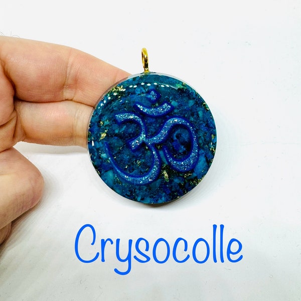 crysocolle  - symbole om effet diamant lustré  - Calme et purifie les chakras