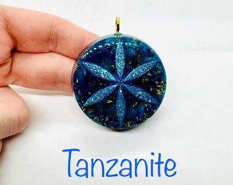 Tanzanite - ( qualité supérieure ) graine de vie effet diamant lustré - ouvre notre âme au divin et au savoir universel