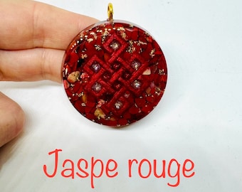 Red jasper - high quality - infinite knot symbol - lustrous diamond effect - blood circulation