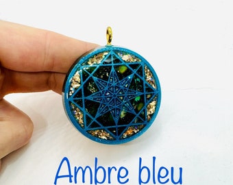 blue amber - symbol of power and self-control - lustrous diamond effect - helps make decisions and anchors gently