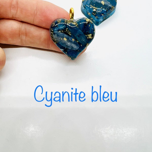 blue kyanite - high quality - (full copper) heart- Contact with spiritual guides