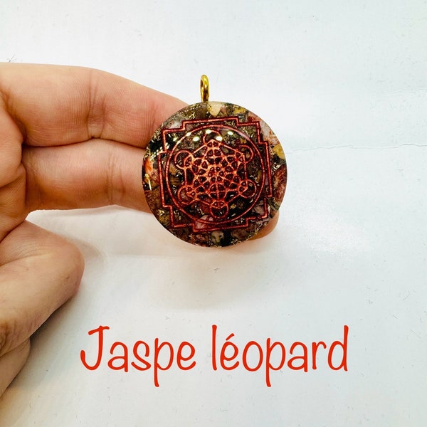 Leopard jasper - metatron symbol - Stone of integration and strength