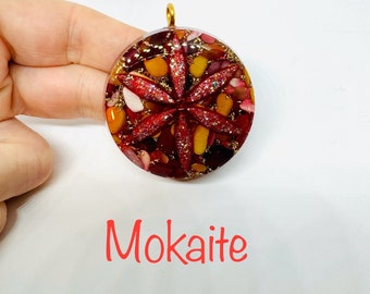 Mokaite - seed of life symbol - shiny diamond effect - helps you complete your projects