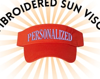 Embroidered Custom Sun visor , Personalized sun visor , Custom tennis visor , Visor for pickleball and golf , Custom Logo visor