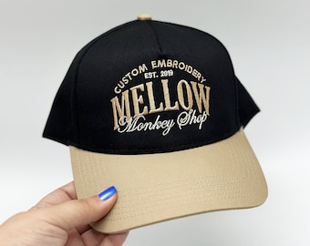 Custom Two Tone Structured Baseball Hat , Personalized Vintage Style Cap , Bachelorette Hat Gift , Logo Snapback hat , College Style Varsity