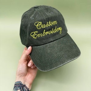 Custom Embroidered Hat , Personalized Dad Cap , Embroidery Logo baseball hat , Your own text monogram , Bachelorette , Small business Merch