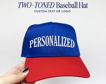 Custom Two Tone Structured Baseball Hat , Personalized Vintage Style Cap , Bachelorette Hat Gift , Logo Snapback hat , College Style Varsity