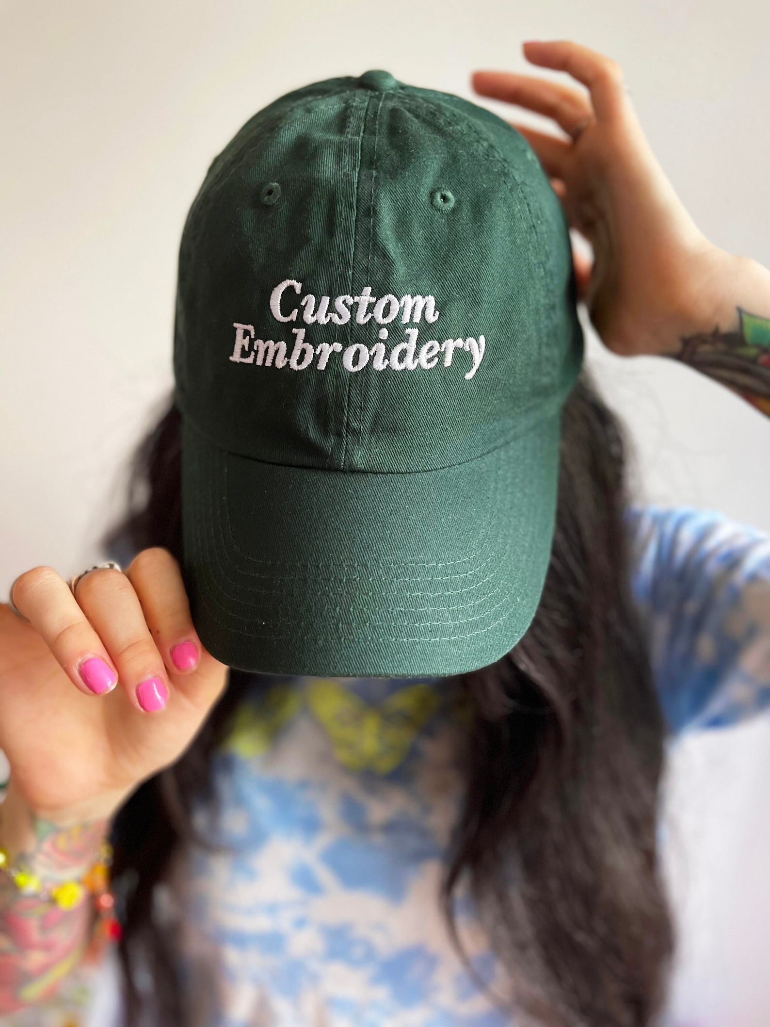 Custom Embroidered Hat Personalized Dad Cap Embroidery Etsy