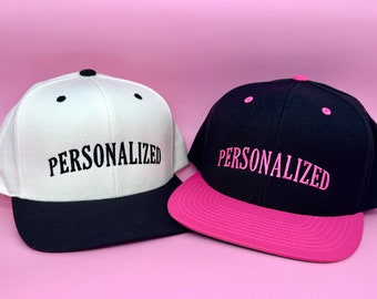 Custom Embroidered Snapback Hat , Personalized Structured Cap, Small business Merch , Matching bachelorette hats , Custom fitted hat