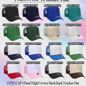 Custom Embroidered Trucker Hat , Personalized Foam Cap , Trendy Trucker Mesh , Bachelorette Gift , Small business Merch , Retro style hat image 2