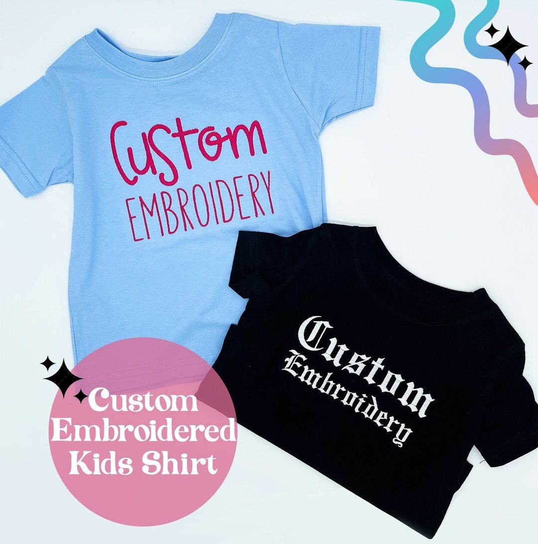Embroidery Patchwork Shirts（KIDS） Kids Custom Embroidered Shirt, Personalized Embroidery Shirt