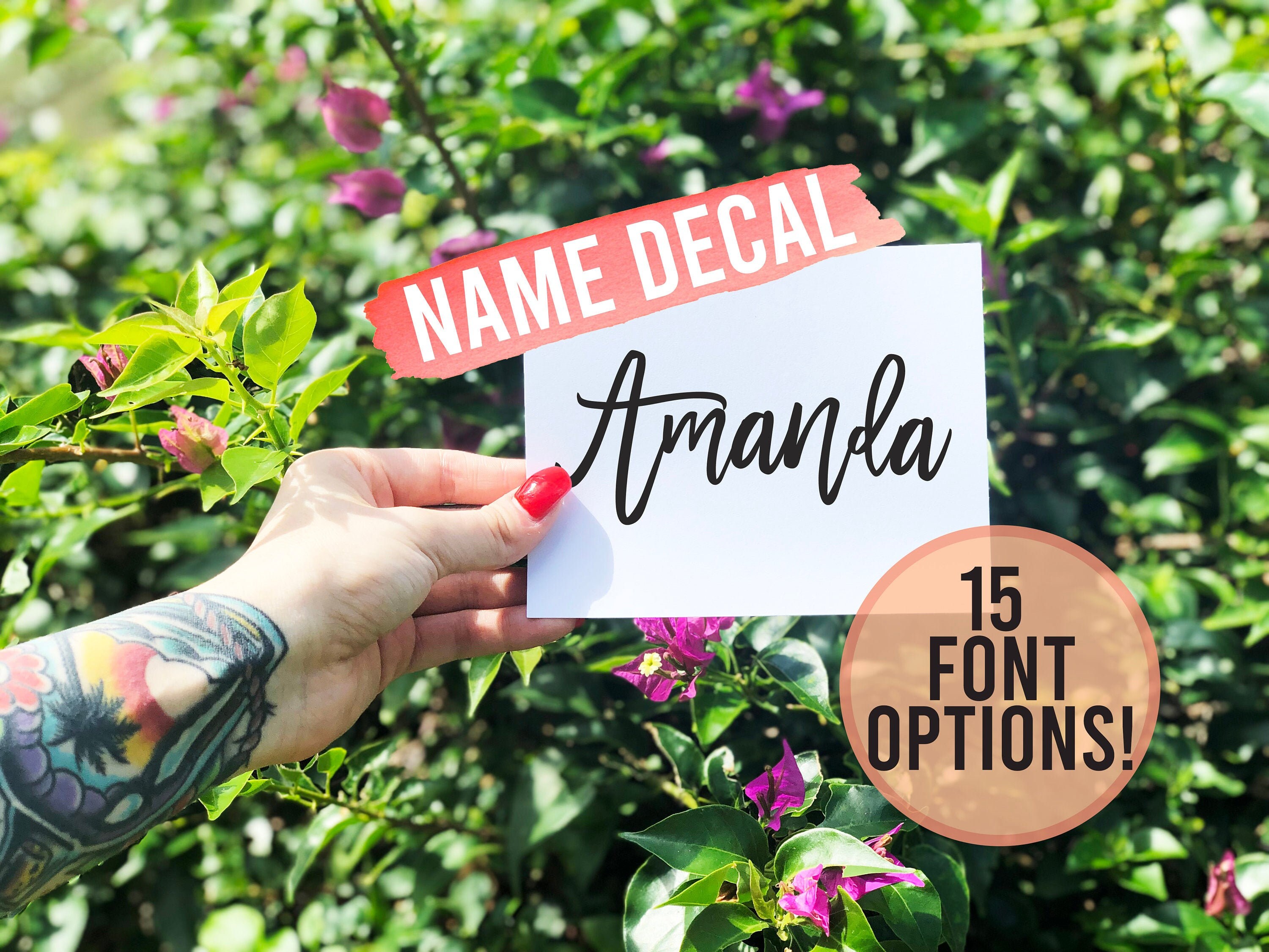 Name in cursive script vinyl , Name Decal , Name Sticker , Custom Nam…