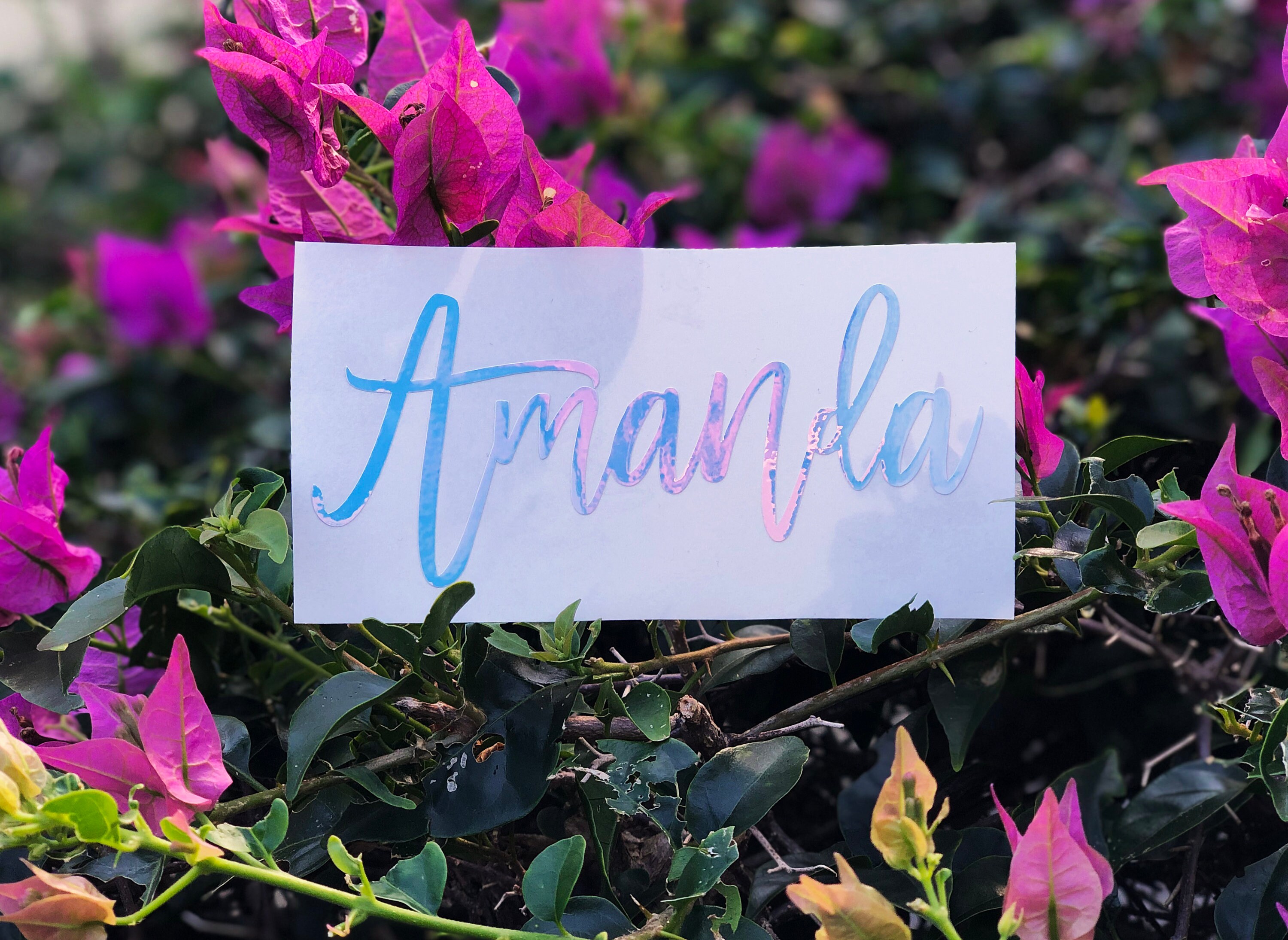 Holographic Name Decal , Bridesmaid Name Decal , Personalized Name De…