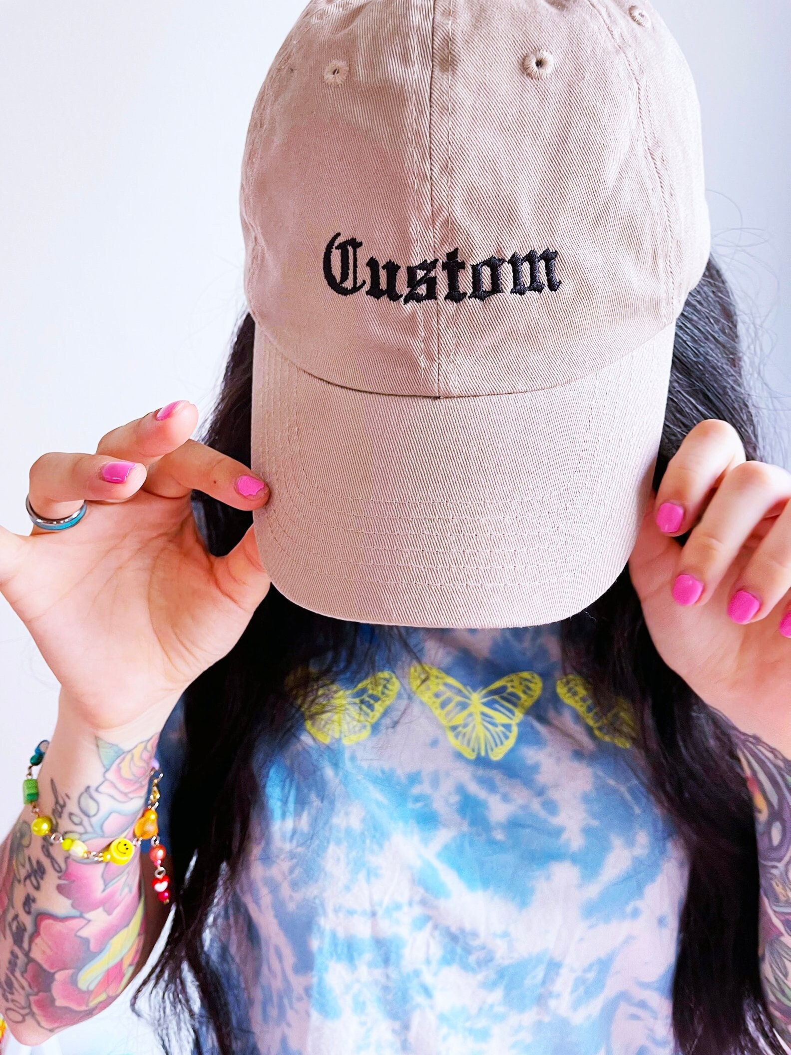★1993studio★ CHODAN typographic embroidery ball cap dark b Custom Embroidered Hat , Personalized Dad Cap , Embroidery
