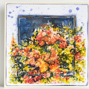 Dipinto a mano biglietto di auguri fiori rose estate primavera pittura ad acquerello colorato brillantemente acquerello originale arte regalo illustrazioni