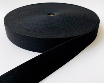 Elástico negro ecológico reciclado de 40 mm. Se vende por metro.