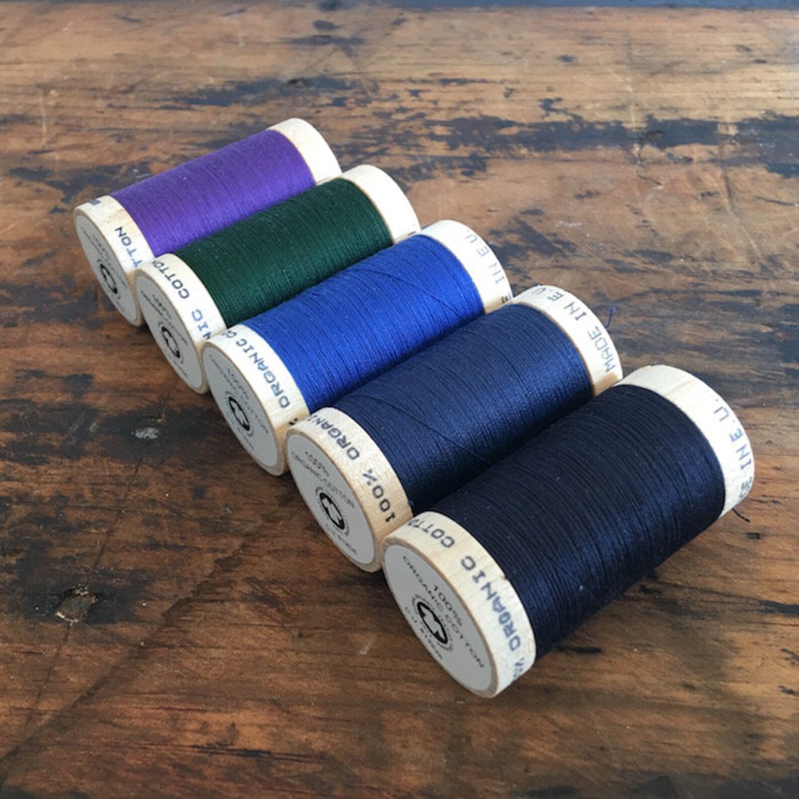 Scanfil Organic Cotton Sewing Threads on 100m Wooden Spools Etsy