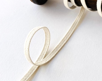 Elástico sostenible de algodón suave natural de 5 mm de ancho - 10 m de largo