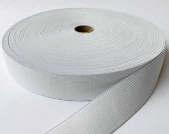 Elástico blanco reciclado ecológico de 40 mm. Se vende por metro.