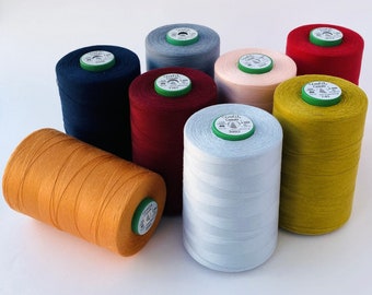 Sustainable Sew All TENCEL eco sewing thread, overlocking, serger, industrial and general hand sewing, serger, on 5000m cones