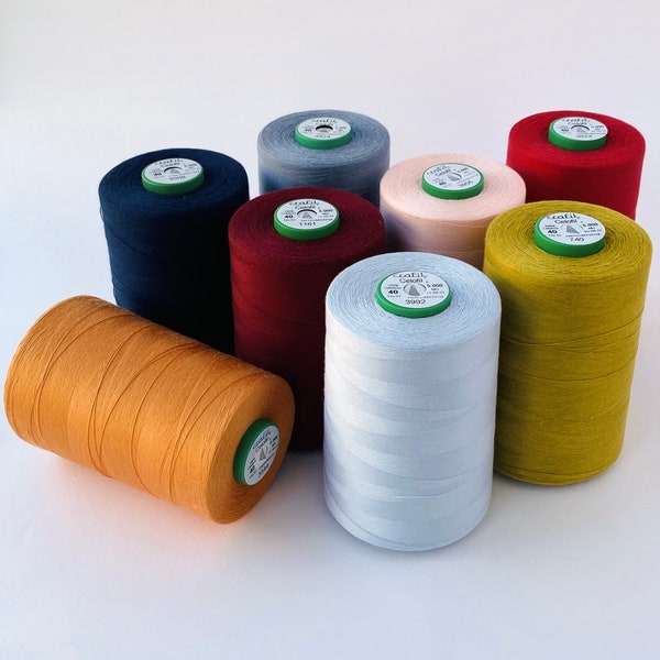 Sustainable Sew All TENCEL eco sewing thread, overlocking, serger, industrial and general hand sewing, serger, on 5000m cones