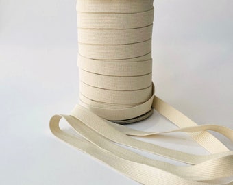 18mm (3/4&quot;) Ecru Organic Sustainable Cotton elastic
