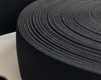 70mm Wide Black Recycled Elastic
