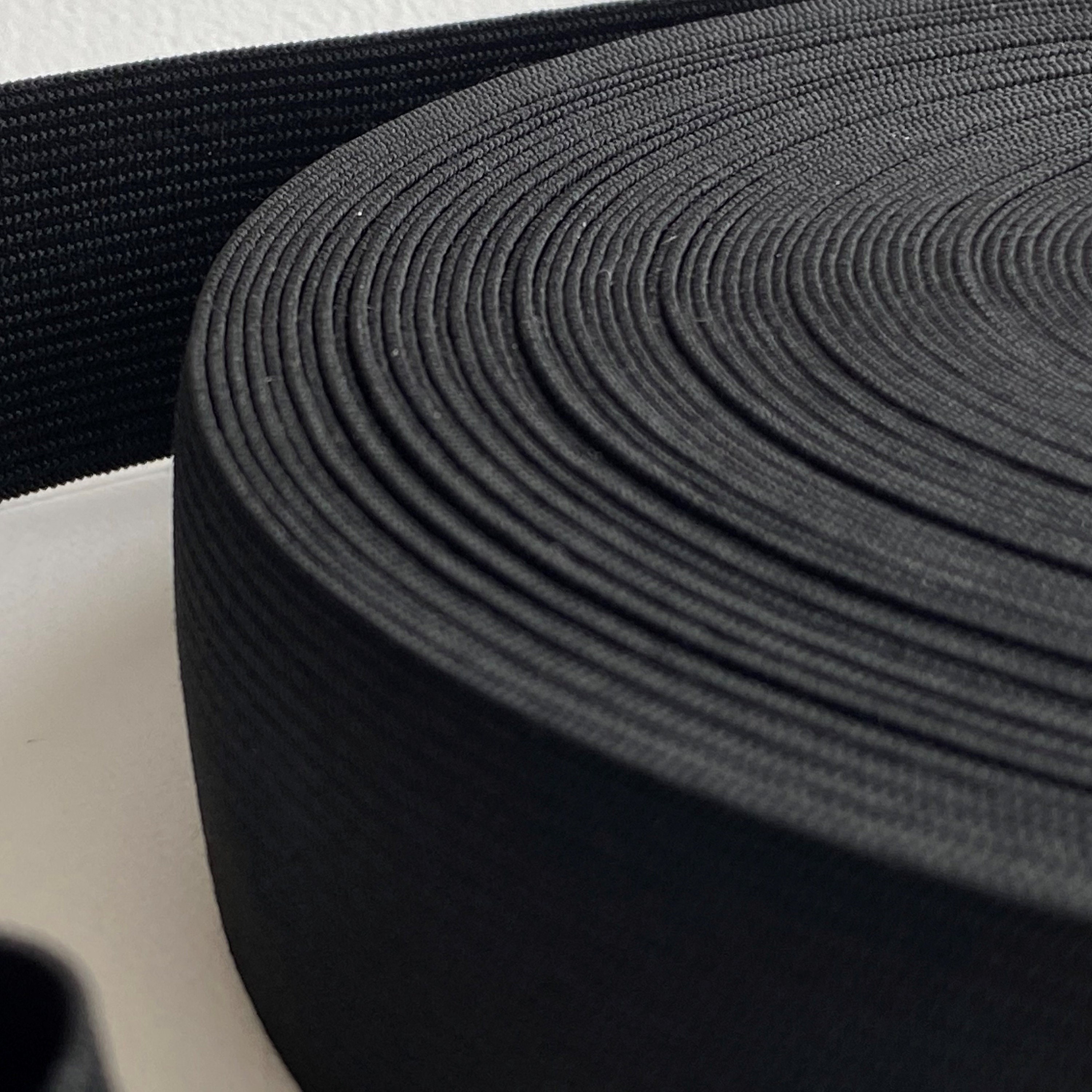 70mm Wide Black Recycled Elastic