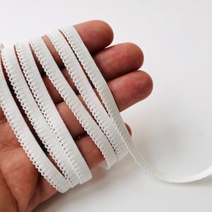 9mm Eco Elastic Picot Lingerie Lace - 5m length Edging Trim #6205