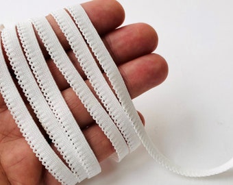 Encaje elástico ecológico de 9 mm para lencería - 5 m de largo - Ribete con adorno n.º 6205