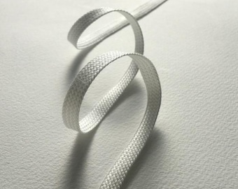 Cordón plano trenzado de Tencel de 5 m de largo y 7 mm de ancho. Cordón plano ecológico, sostenible y biodegradable.