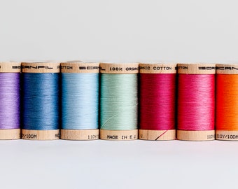 Sustainable Organic Cotton Sewing threads on 100m wooden spools