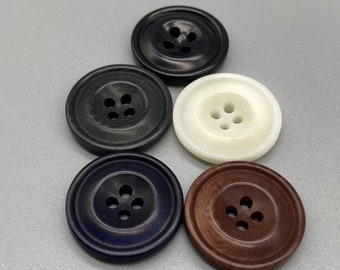 Size: 26mm Pair Large Wooden Coat Buttons Stylish addition to your projects Stylish Cup-Shaped with Four Hole Sew Thru' Buttons
