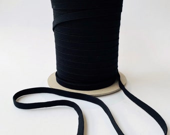 Elástico sostenible ecológico negro de 9,5 mm (3/8") de ancho