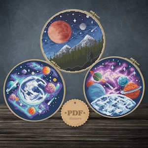 Kreuzstichmuster Galaxy: Moderne Weltraum Stickerei PDF