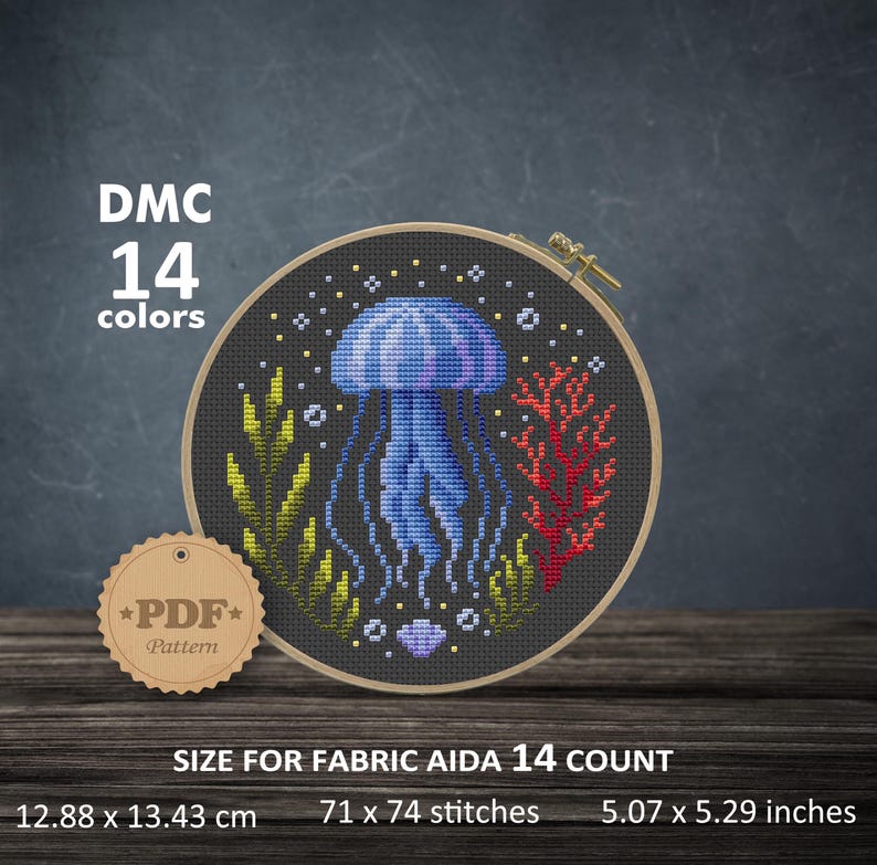 Sea Animals Cross Stitch Pattern Bundle PDF, Set of 12 Ocean Life ...