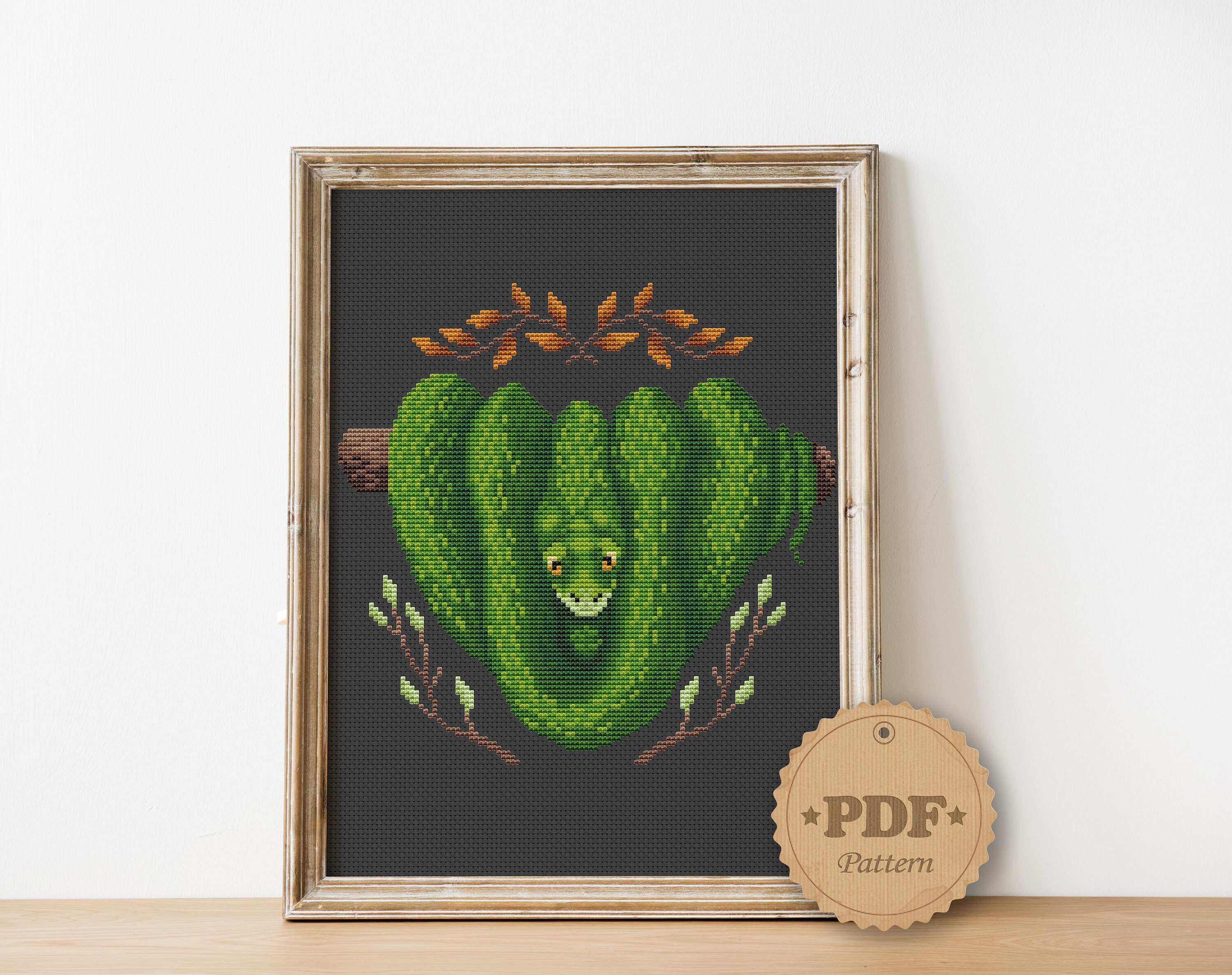 Green Tree Python Cross Stitch Pattern: Mystical Serpent, Cottagecore ...