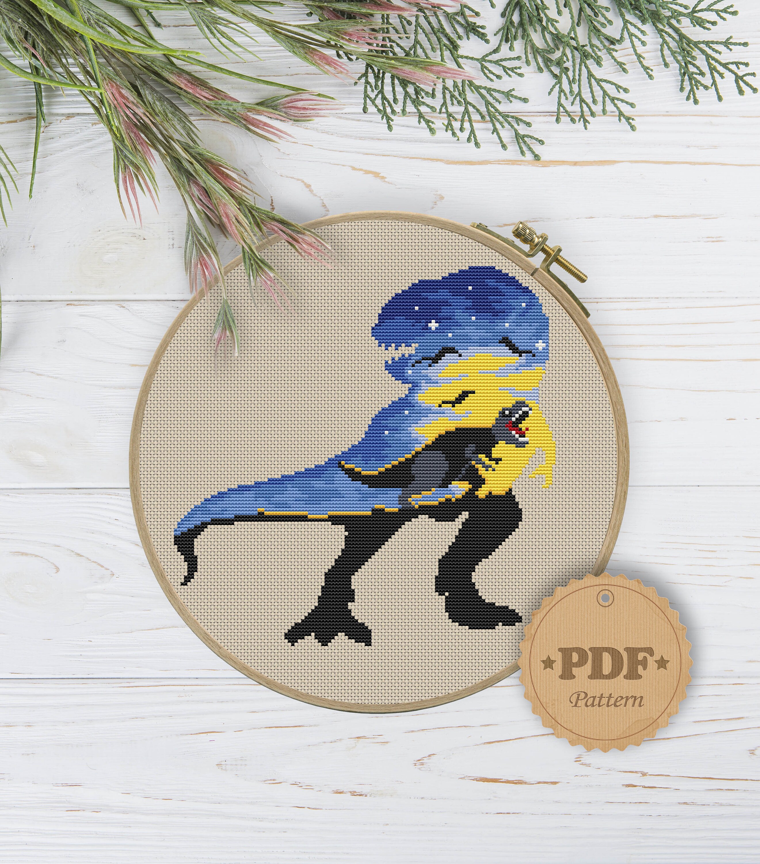 Dinosaur Cross Stitch Pattern PDF Modern Cross Stitch Etsy