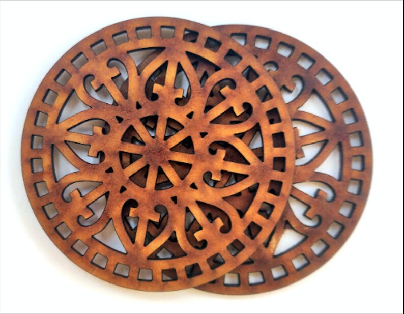 Download Vector Laser cut wood Mandala Style Drink Coasters Hand | Etsy