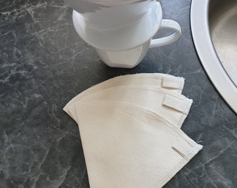 2 Stück/ Doppelpack Kaffeefilter Gr.4  oder Gr.2 wiederverwendbar Baumwolle - Handmade -Waschbar- Zero waste - Plastikfrei