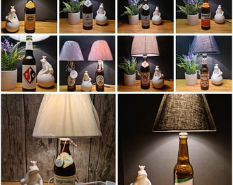 Deine Wunsch-BeerBottle Bierflasche BottleLamp 0,5 l - Handmade UNIKAT Upcycling