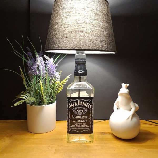 Jack Daniels Flaschenlampe, Bottle Lamp 0,7 l - Handmade UNIKAT Upcycling