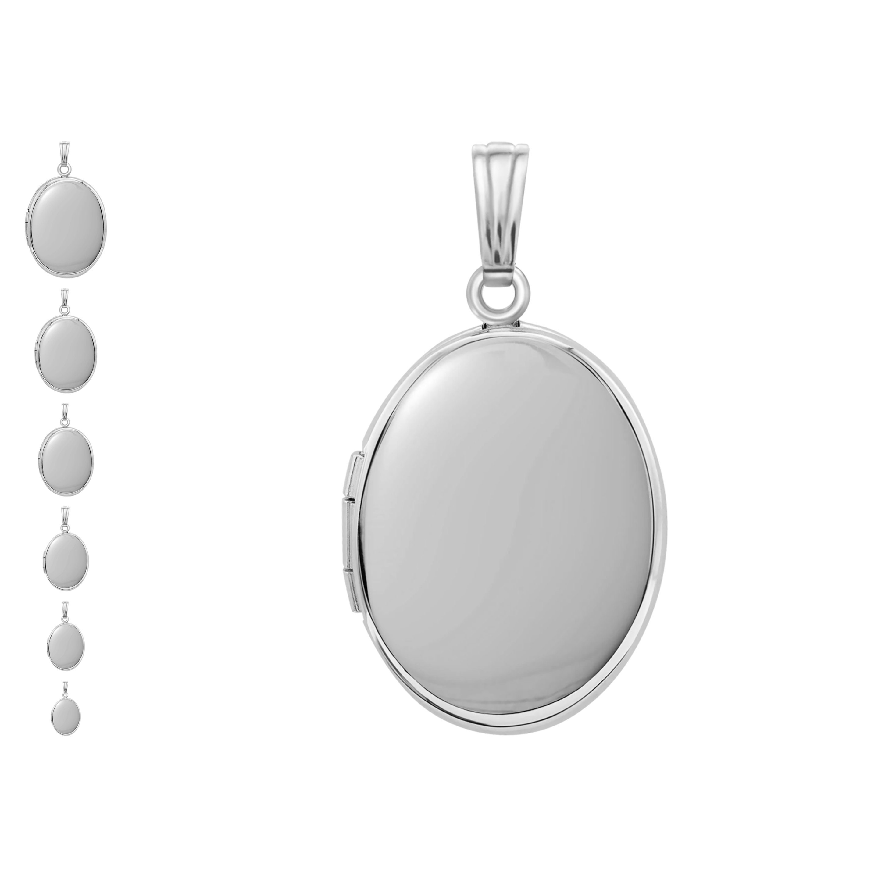 White gold oval locket necklace deals