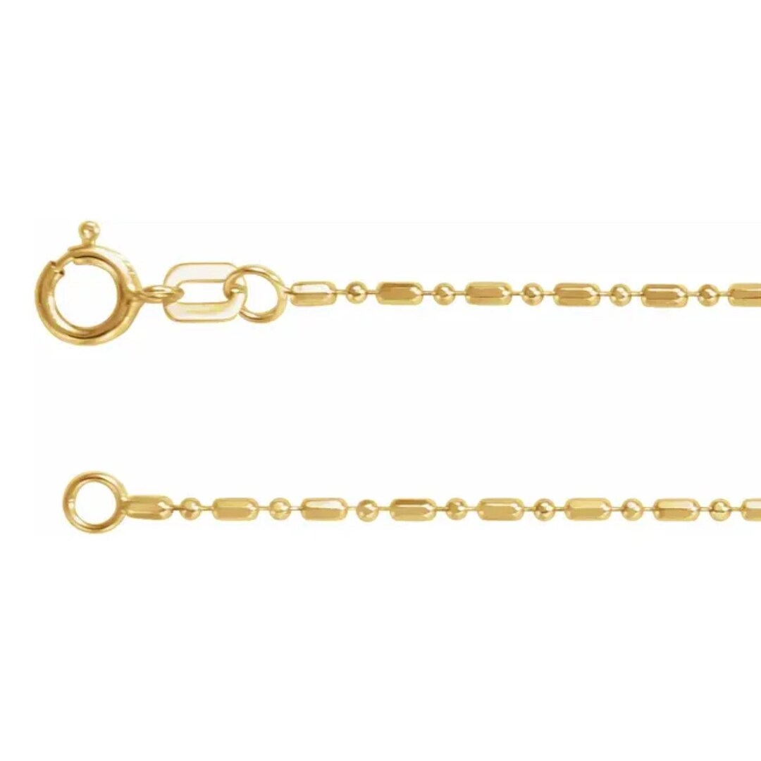 Alternating Bead Chain Necklace in 14K Yellow Gold