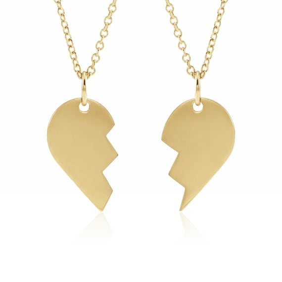14k gold best friend necklace discount